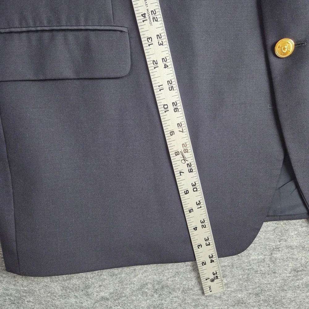 Lauren Ralph Lauren Mens 52L Navy Blue Wool Gold Crest Button Blazer Sport Coat